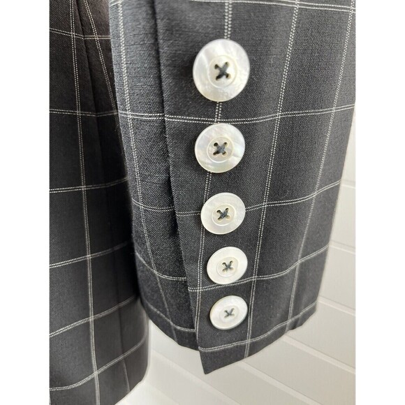ESCADA MARGARETHA LEY 100% New Wool BLAZER WINDOWPANE Black/White Small Clueless - Picture 7 of 15